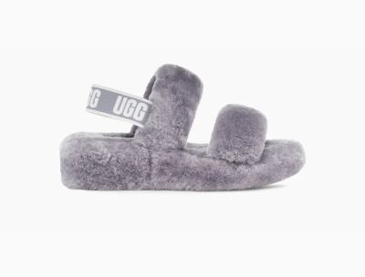 UGG Oh Yeah Slides for Womens - Soft Amethyst/Deep Grey India